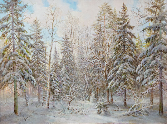 Никонов Владимир Глебович. Заснеженный лес 